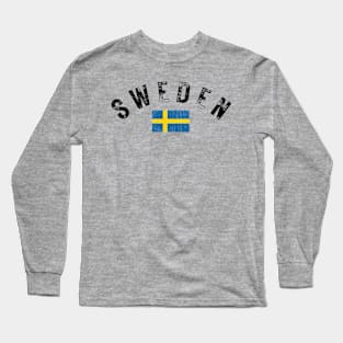 Sweden Flag Design Long Sleeve T-Shirt